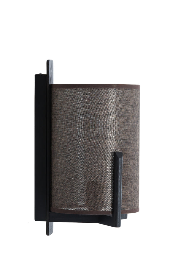 Light & Living Lighting Wall lamp 22x18x36 cm LITTO black+linen dark brown House of Isabella UK