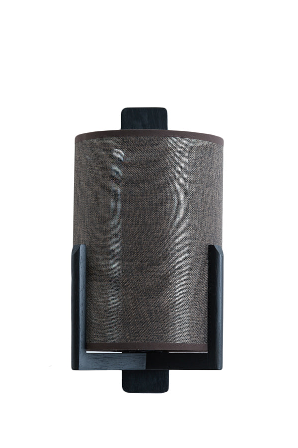Light & Living Lighting Wall lamp 22x18x36 cm LITTO black+linen dark brown House of Isabella UK