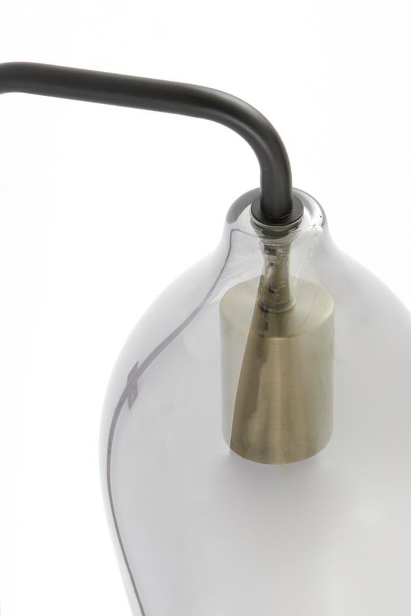 Light & Living Lighting Wall lamp 28x20x65 cm LUKARO glass smoked+matt black House of Isabella UK