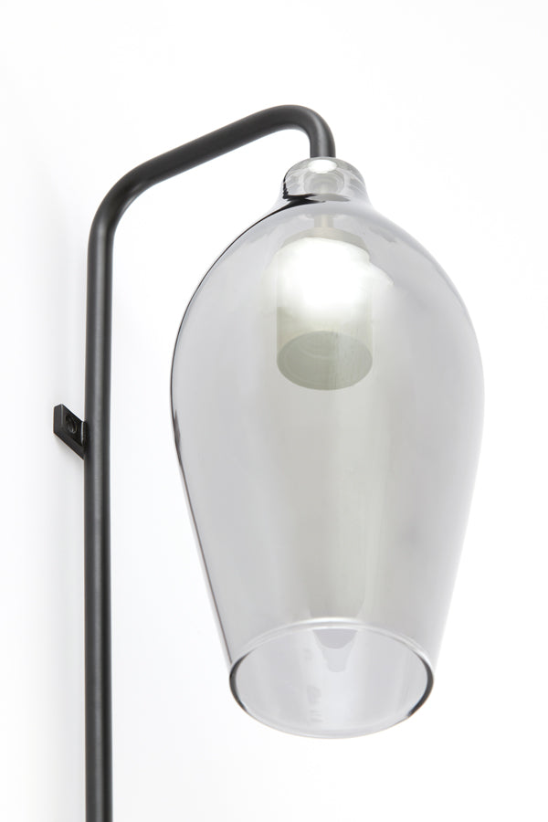 Light & Living Lighting Wall lamp 28x20x65 cm LUKARO glass smoked+matt black House of Isabella UK