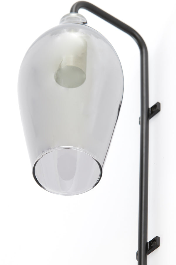Light & Living Lighting Wall lamp 28x20x65 cm LUKARO glass smoked+matt black House of Isabella UK