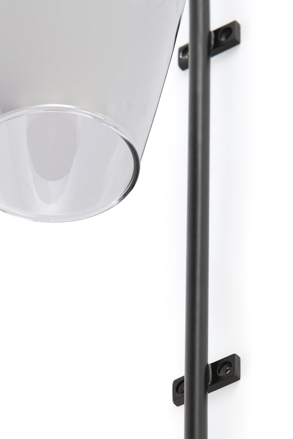 Light & Living Lighting Wall lamp 28x20x65 cm LUKARO glass smoked+matt black House of Isabella UK