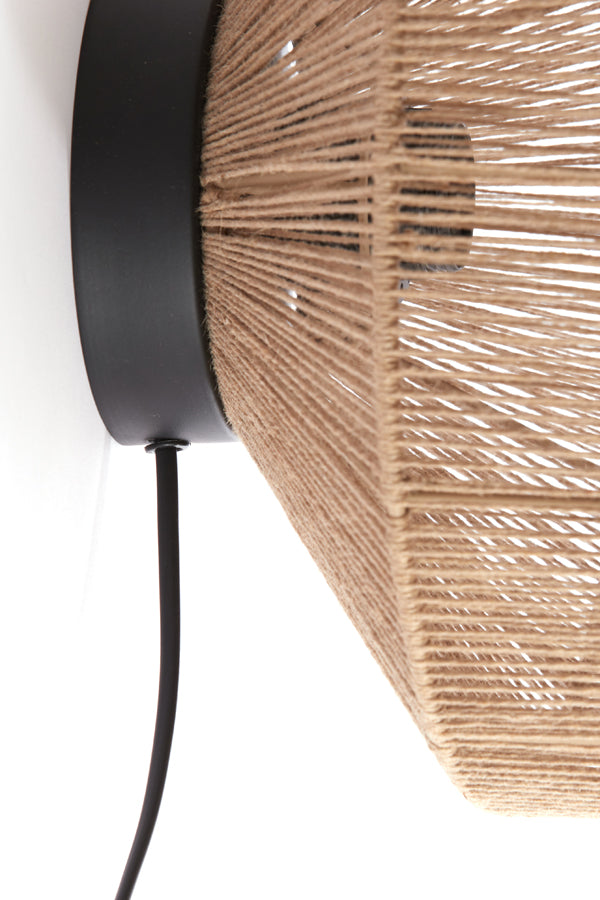 Light & Living Lighting Wall lamp 31x31 cm LYRA natural+matt black House of Isabella UK