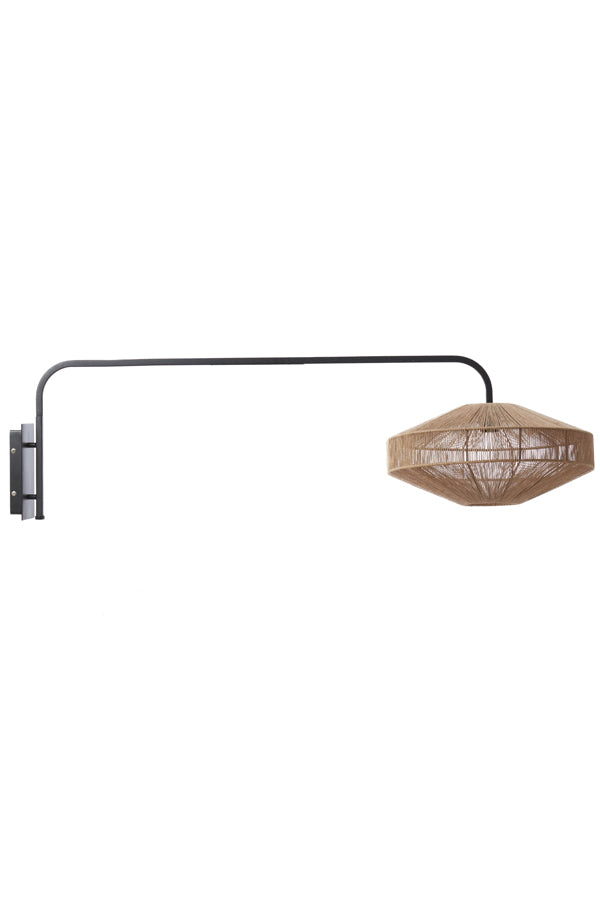 Light & Living Lighting Wall lamp 43x115 cm LYRA natural+matt black House of Isabella UK