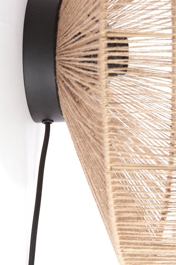 Light & Living Lighting Wall lamp 43x43 cm LYRA natural+matt black House of Isabella UK