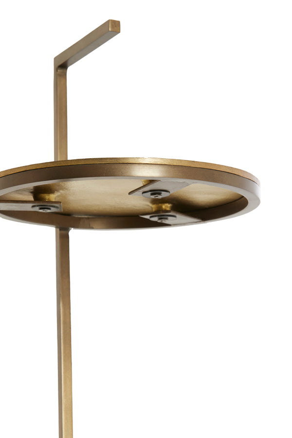 Light & Living Living Side table 26x76 cm LEDA marble sand-grey+d brown-bronze House of Isabella UK