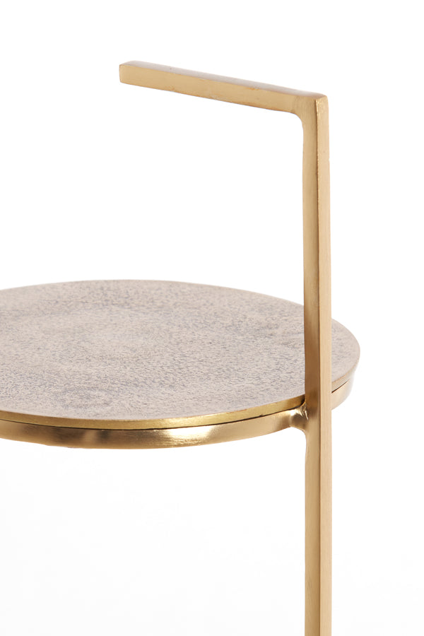 Light & Living Living Side table 26x76 cm LEDA marble white+antique bronze House of Isabella UK