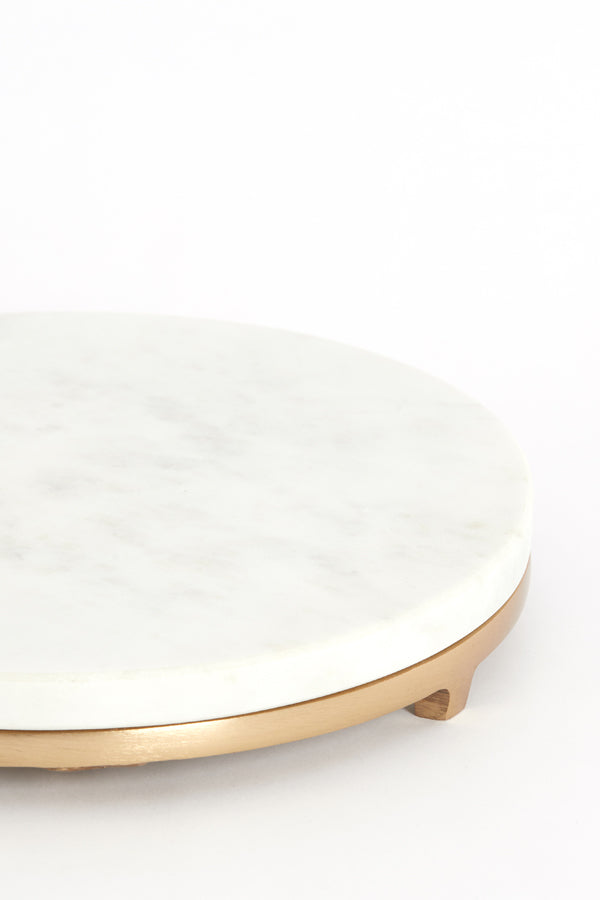 Light & Living Living Side table 26x76 cm LEDA marble white+antique bronze House of Isabella UK