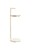 Light & Living Living Side table 26x76 cm LEDA marble white+antique bronze House of Isabella UK