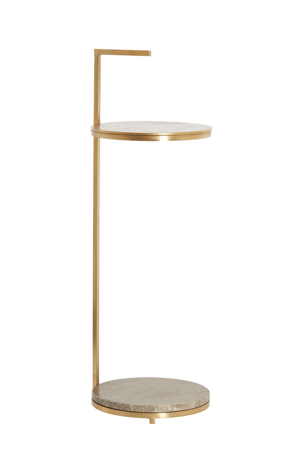 Light & Living Living Side table 26x76 cm LEDA travertine brown+bronze House of Isabella UK
