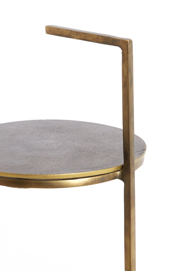 Light & Living Living Side table 26x76 cm LEDA travertine sand+dark brown-bronze House of Isabella UK