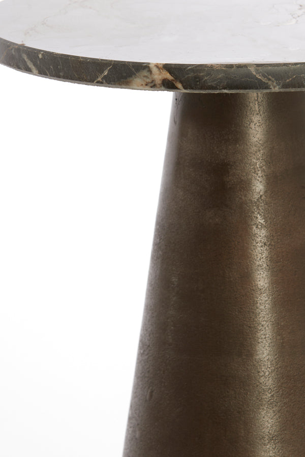Light & Living Living Side table 29x43 cm YNEZ dark brown marble+dark brown House of Isabella UK