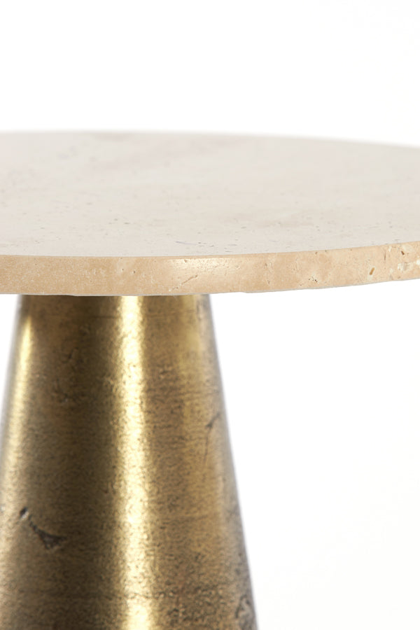 Light & Living Living Side table 29x43 cm YNEZ travertine sand+antique bronze House of Isabella UK