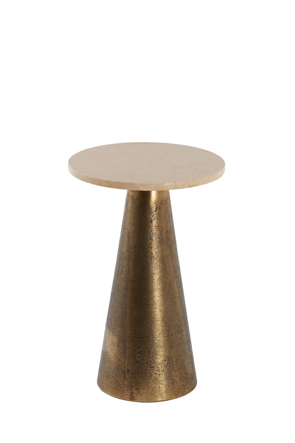 Light & Living Living Side table 29x43 cm YNEZ travertine sand+antique bronze House of Isabella UK