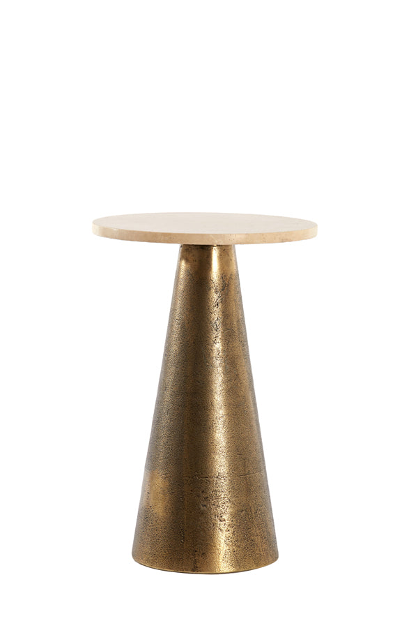 Light & Living Living Side table 29x43 cm YNEZ travertine sand+antique bronze House of Isabella UK