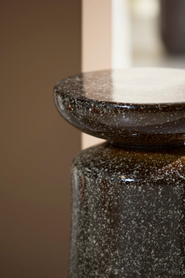Light & Living Living Side table 33,5x45 cm KOTOR ceramics dark brown House of Isabella UK