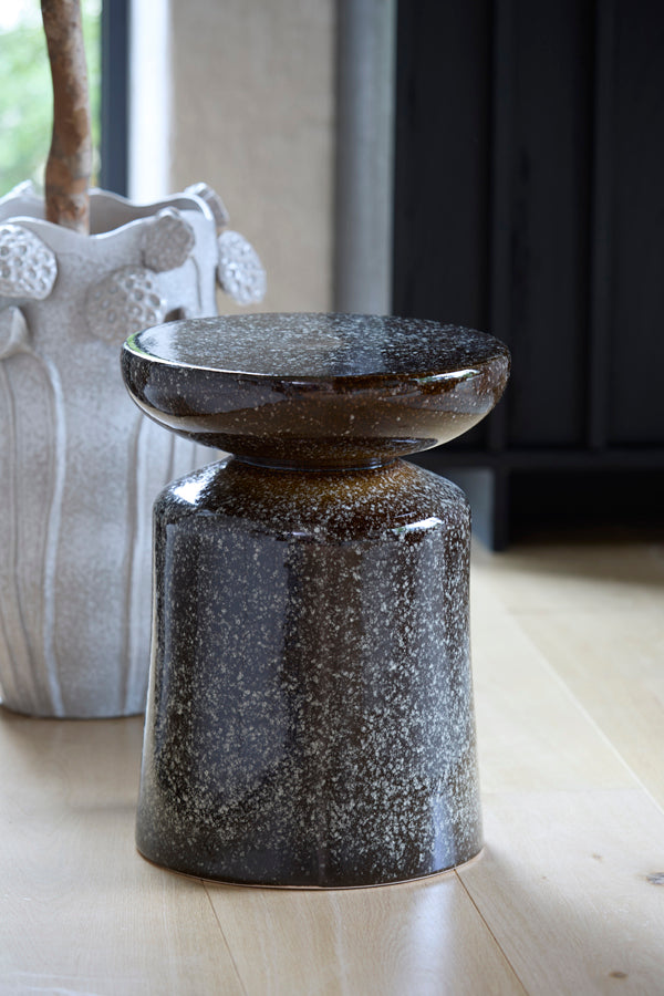 Light & Living Living Side table 33,5x45 cm KOTOR ceramics dark brown House of Isabella UK