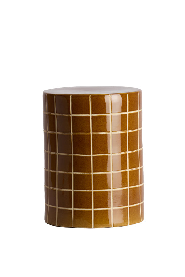 Light & Living Living Side table 33x44 cm MAUCHO ceramics cognac+cream House of Isabella UK