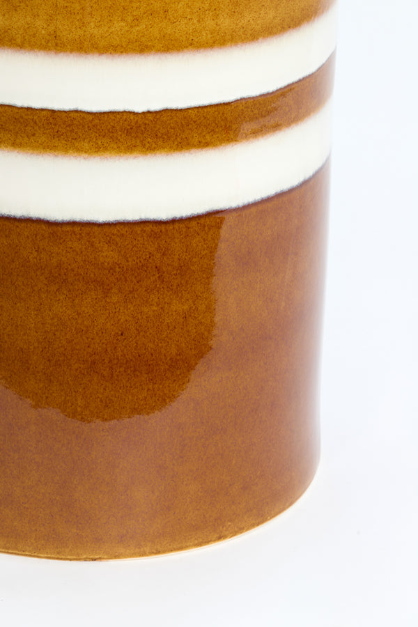 Light & Living Living Side table 33x44 cm MOOCA ceramics cognac-white House of Isabella UK