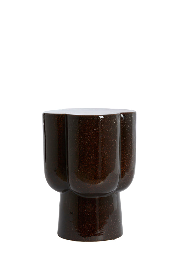 Light & Living Living Side table 34,5x45 cm JUNTO ceramics dark brown House of Isabella UK