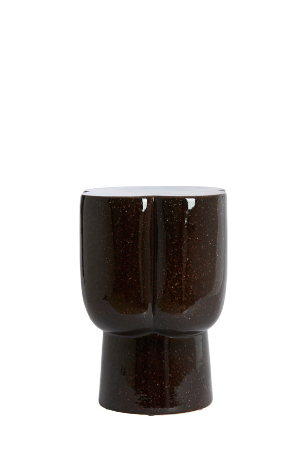 Light & Living Living Side table 34,5x45 cm JUNTO ceramics dark brown House of Isabella UK