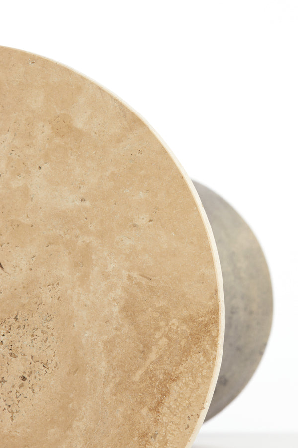 Light & Living Living Side table 36x51 cm YNEZ travertine sand+antique bronze House of Isabella UK