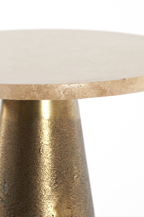 Light & Living Living Side table 36x51 cm YNEZ travertine sand+antique bronze House of Isabella UK