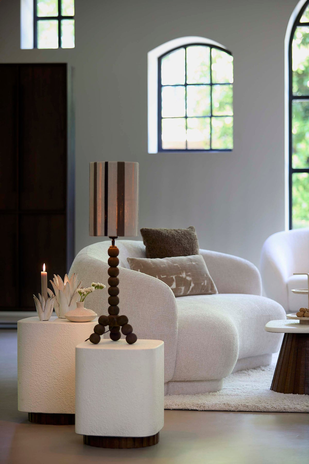 Light & Living Living Side table 37x34x40 cm SEDDON cream+wood brown House of Isabella UK