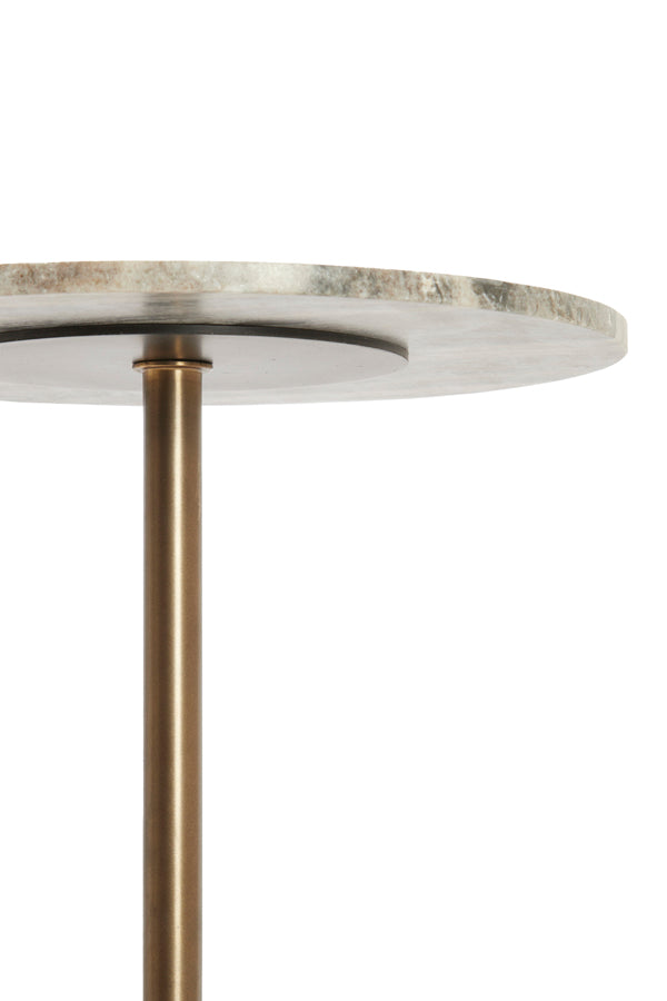 Light & Living Living Side table 37x49 cm CIVITA marble sand-grey+drk bronz-bronz House of Isabella UK