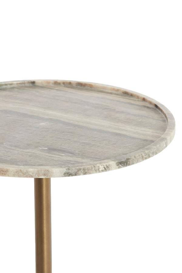 Light & Living Living Side table 37x49 cm CIVITA marble sand-grey+drk bronz-bronz House of Isabella UK