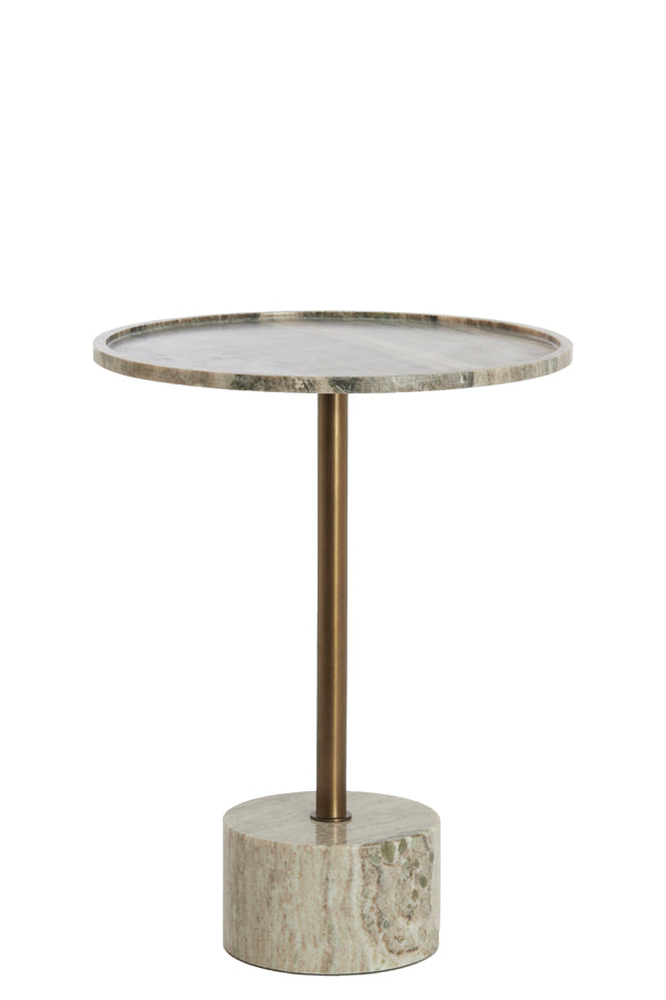 Light & Living Living Side table 37x49 cm CIVITA marble sand-grey+drk bronz-bronz House of Isabella UK