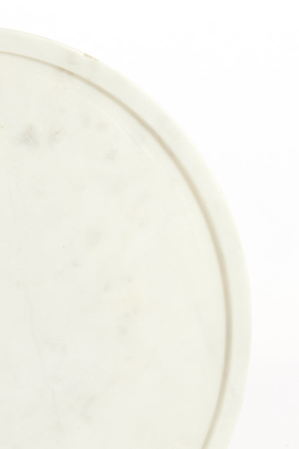 Light & Living Living Side table 37x49 cm CIVITA marble white+antique bronze House of Isabella UK
