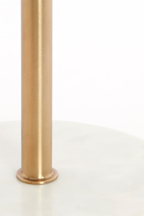 Light & Living Living Side table 37x49 cm CIVITA marble white+antique bronze House of Isabella UK