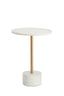 Light & Living Living Side table 37x49 cm CIVITA marble white+antique bronze House of Isabella UK