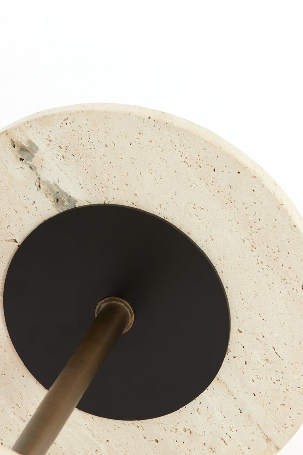 Light & Living Living Side table 37x49 cm CIVITA travertine sand+dark brwn-bronze House of Isabella UK