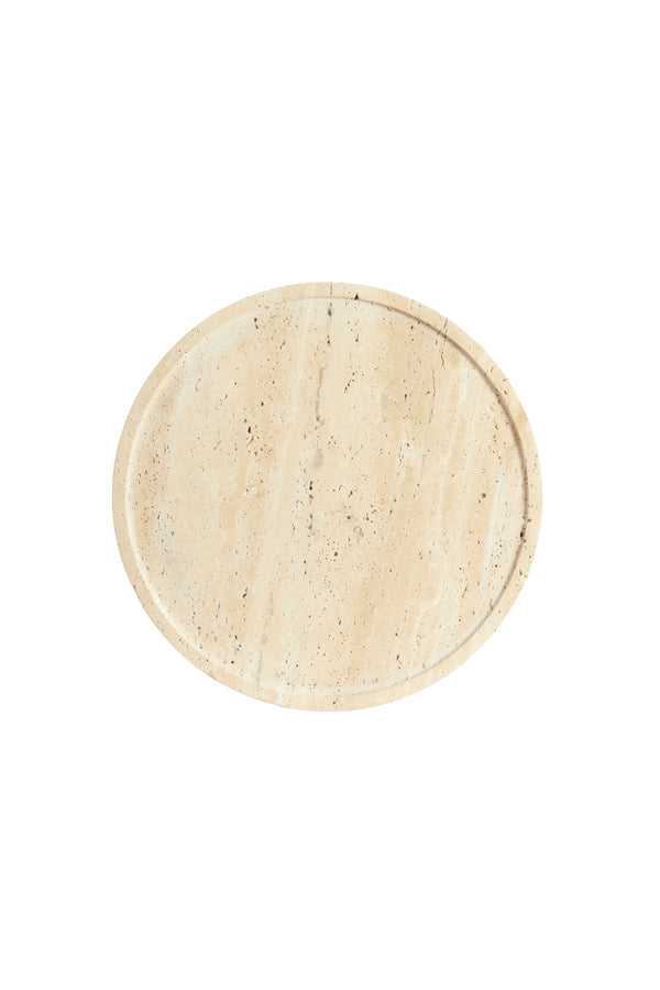 Light & Living Living Side table 37x49 cm CIVITA travertine sand+dark brwn-bronze House of Isabella UK