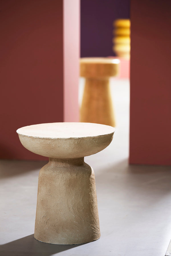 Light & Living Living Side table 38x42 cm BENISSA papier mâché beige House of Isabella UK