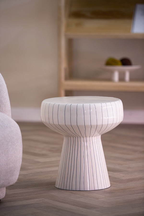 Light & Living Living Side table 38x42 cm DAKWA shiny white+black House of Isabella UK