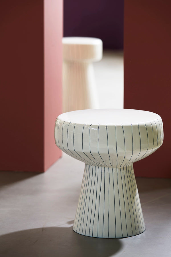 Light & Living Living Side table 38x42 cm DAKWA shiny white+black House of Isabella UK