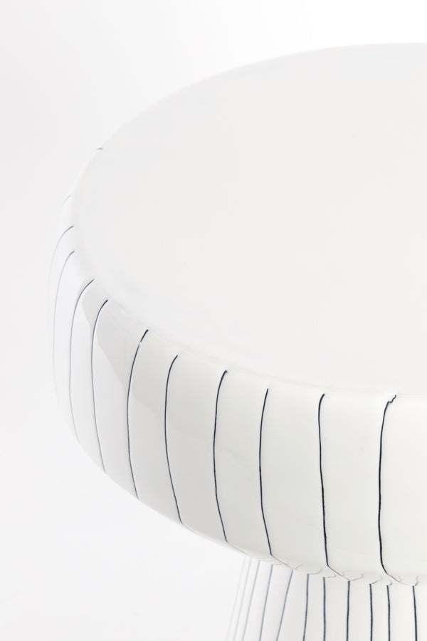 Light & Living Living Side table 38x42 cm DAKWA shiny white+black House of Isabella UK