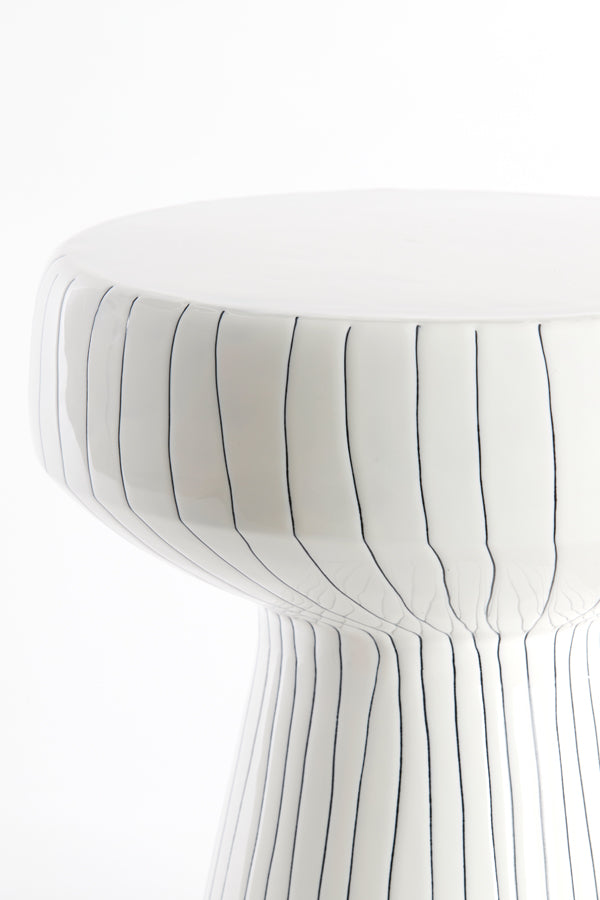 Light & Living Living Side table 38x42 cm DAKWA shiny white+black House of Isabella UK