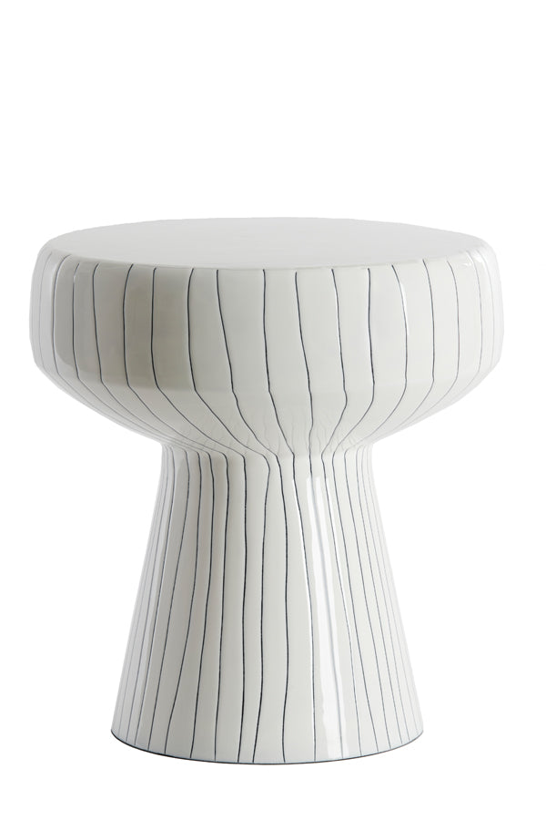 Light & Living Living Side table 38x42 cm DAKWA shiny white+black House of Isabella UK