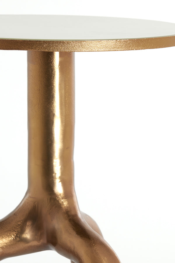 Light & Living Living Side table 40,5x53 cm MELLO shiny brown bronze+glass taupe House of Isabella UK