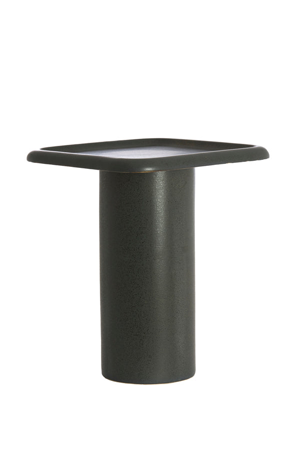 Light & Living Living Side table 40x40x48 cm LUARCA ceramics matt black House of Isabella UK