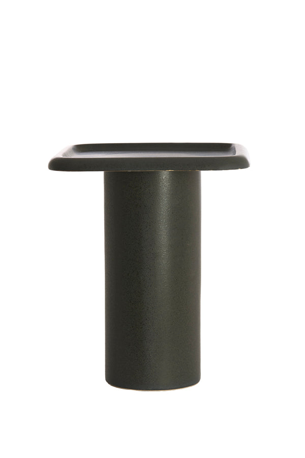 Light & Living Living Side table 40x40x48 cm LUARCA ceramics matt black House of Isabella UK