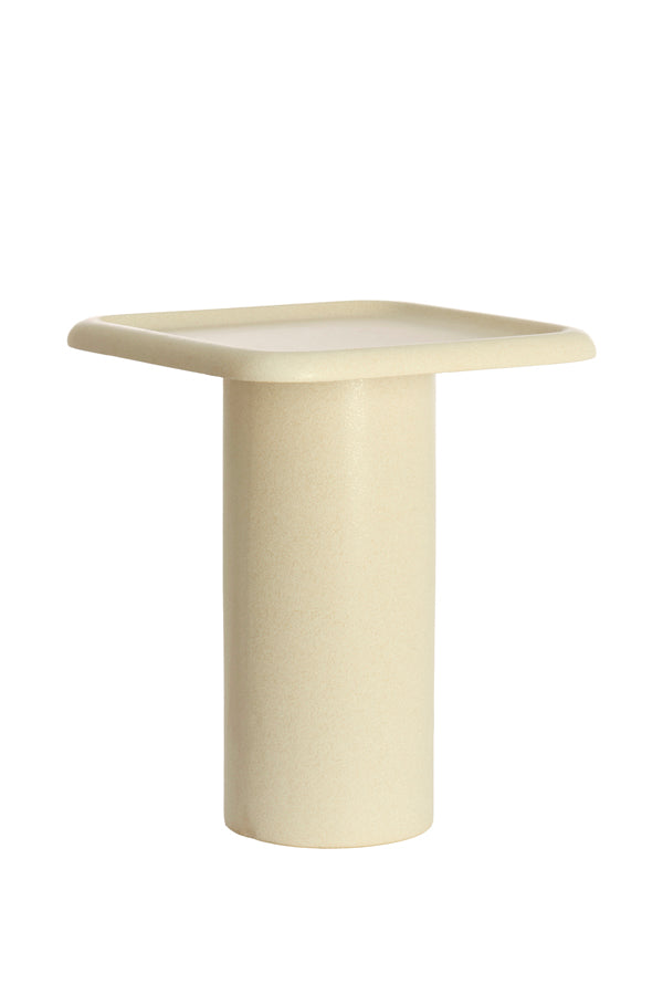 Light & Living Living Side table 40x40x48 cm LUARCA ceramics matt cream House of Isabella UK