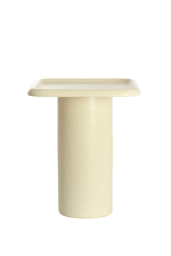 Light & Living Living Side table 40x40x48 cm LUARCA ceramics matt cream House of Isabella UK