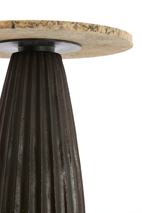 Light & Living Living Side table 40x53,5 cm OBIDOS orange-grey marble+d brown House of Isabella UK