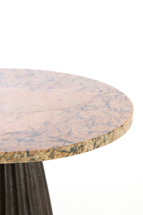 Light & Living Living Side table 40x53,5 cm OBIDOS orange-grey marble+d brown House of Isabella UK