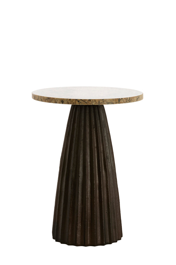 Light & Living Living Side table 40x53,5 cm OBIDOS orange-grey marble+d brown House of Isabella UK
